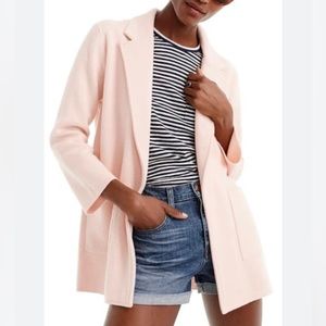 Jcrew Sophie open front sweater blazer in pale pink/apricot. Size XXS